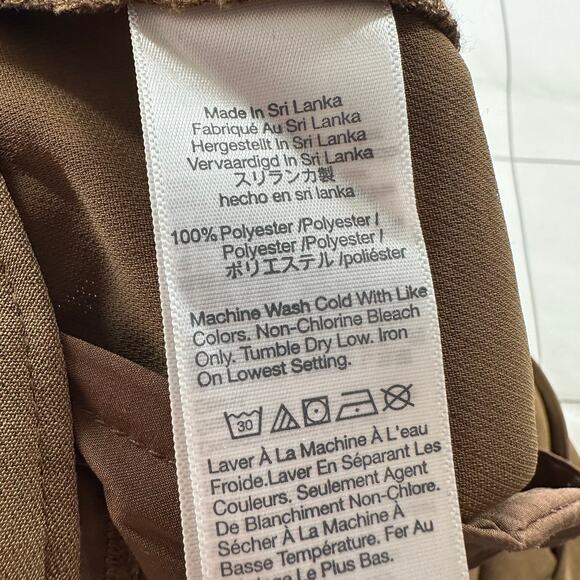 Madewell Pants Womens 8 Tall Brown Tan Pleated Tapered Leg Crepe High Rise Work - Picture 5 of 12